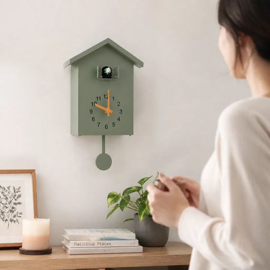 Contemporary Quartz Cuckoo Wall Clock (Night-Silenced Chime)