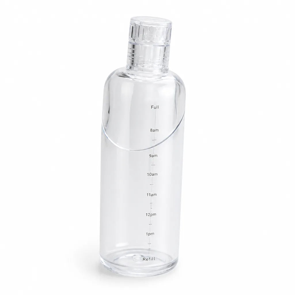 Glass Time-Scale Water Bottle with Leak-Proof Lid