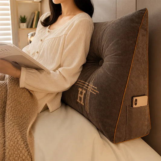 Large Rectangular Cotton Plush Bed and Sofa Pillow