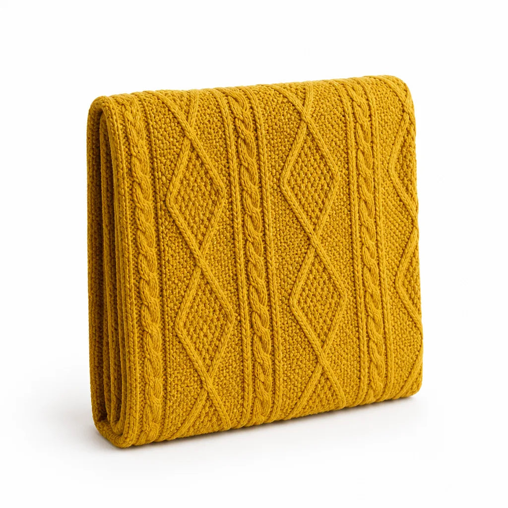 Nordic Cable Knit Throw Blanket