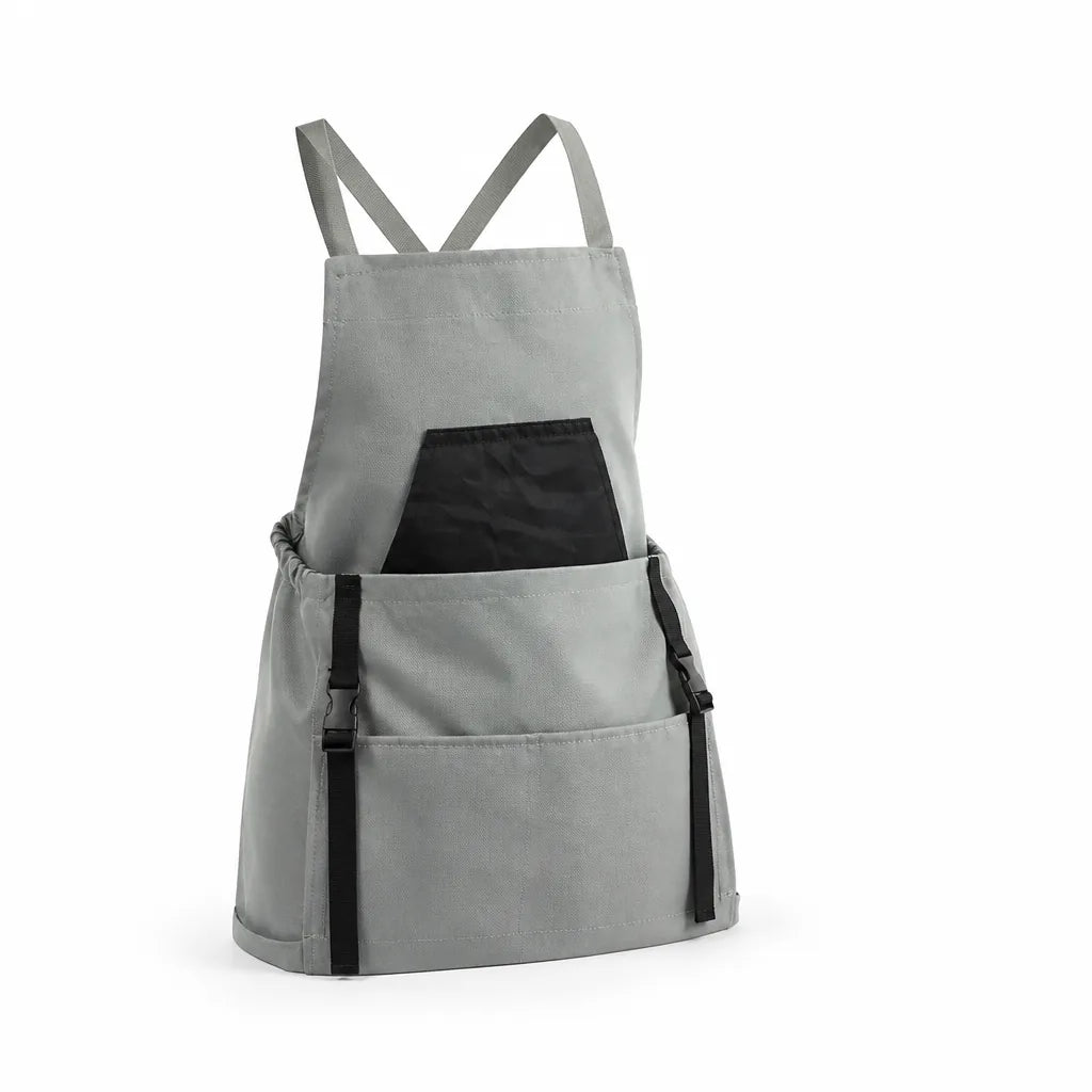 Waterproof Gardening Apron with Cross-Back Straps and Kangaroo Pocket