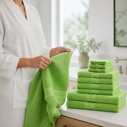 100% Cotton Bath, Hand And Washcloth Towels (10-Piece)