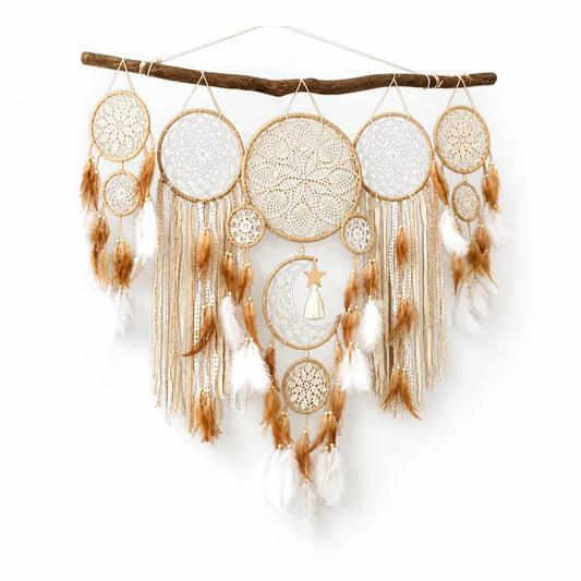 Bohemian Cotton Macrame Moon Dreamcatcher (Set of 5)