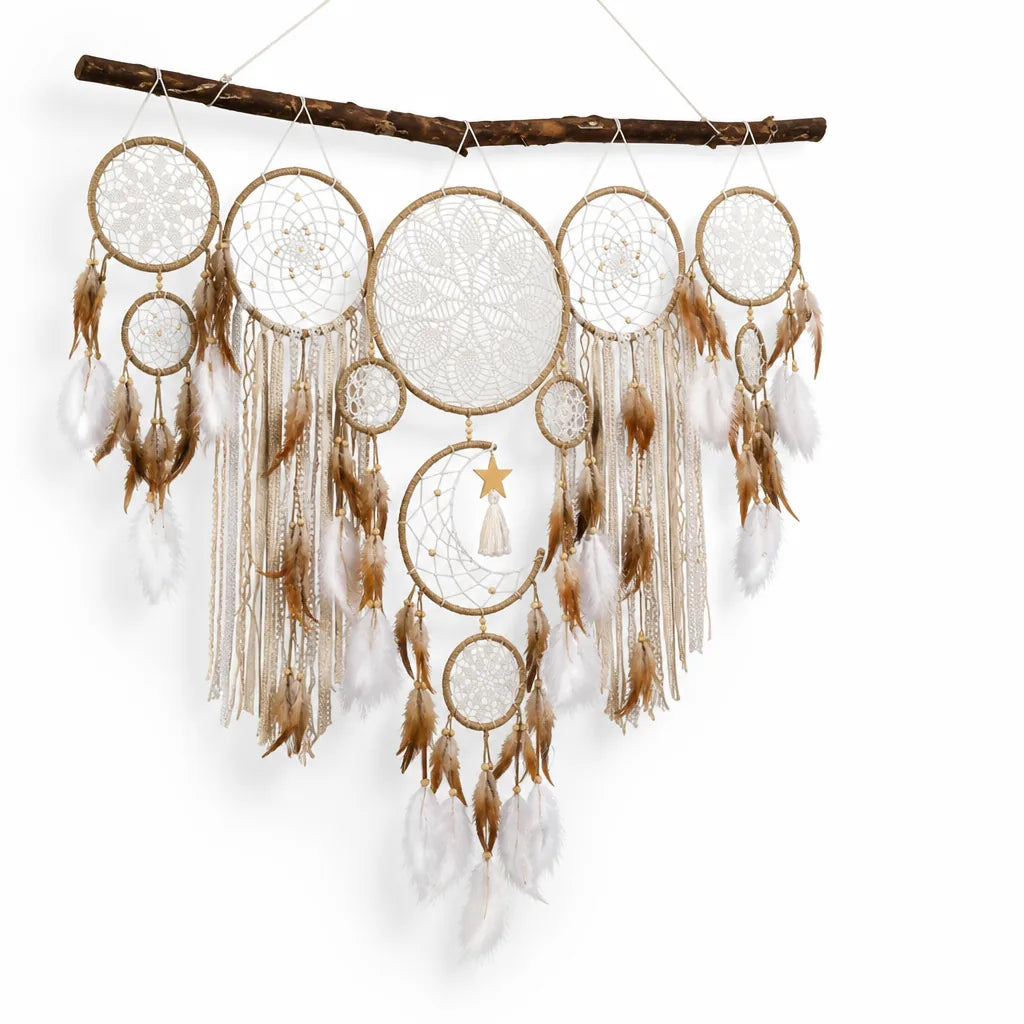 Bohemian Cotton Macrame Moon Dreamcatcher (Set of 5)