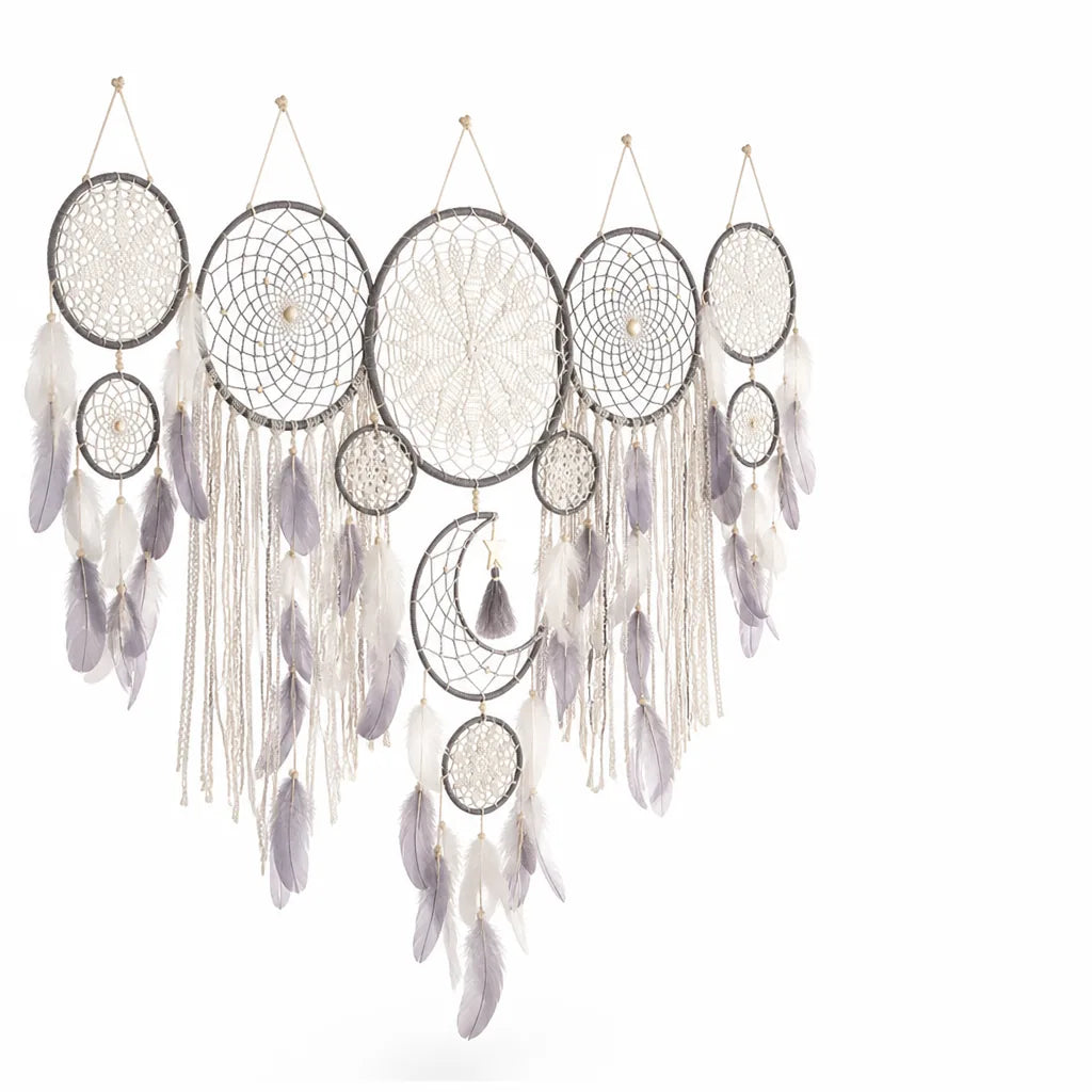 Bohemian Cotton Macrame Moon Dreamcatcher (Set of 5)