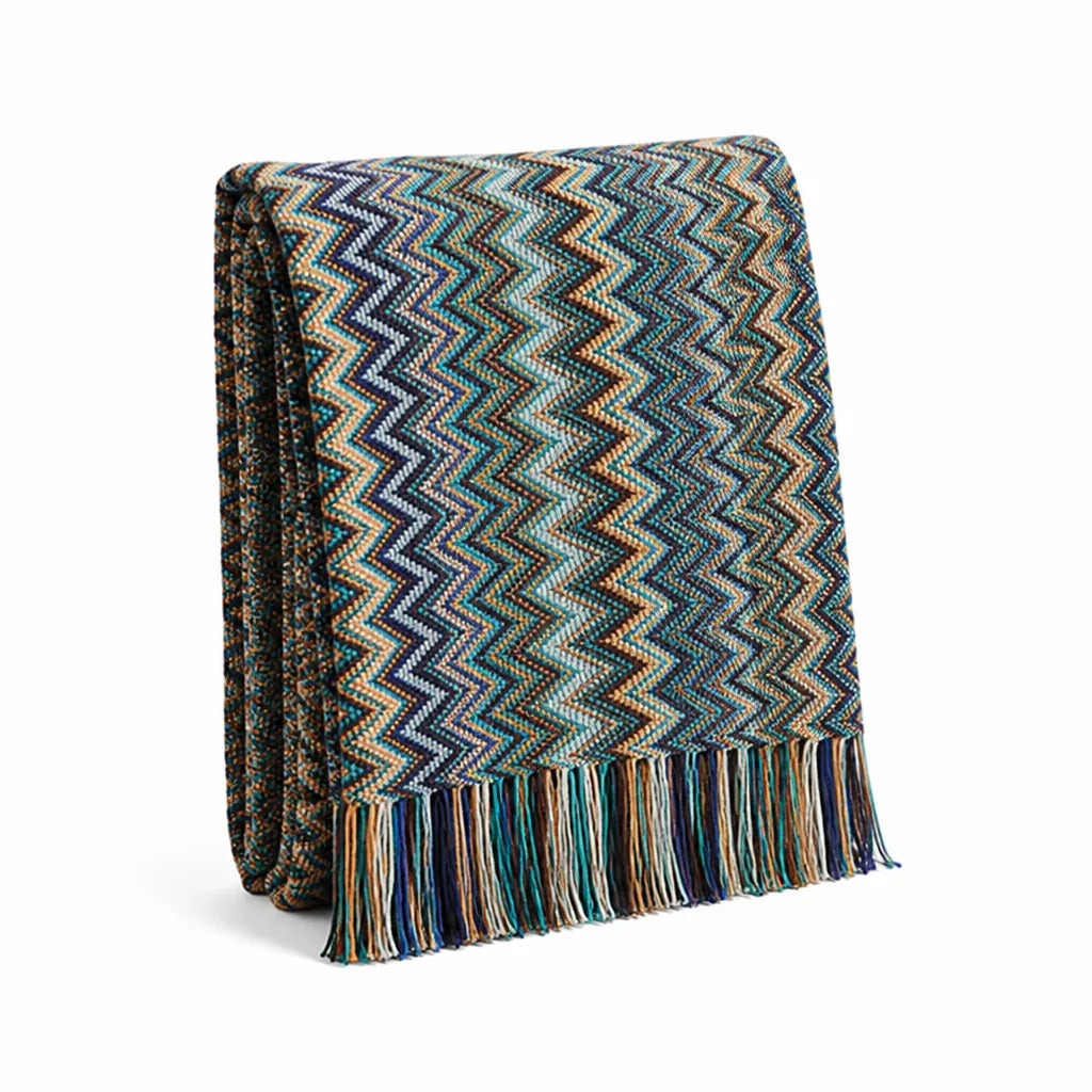 Colorful Striped Throw Blanket With Tassels (Machine Washable)