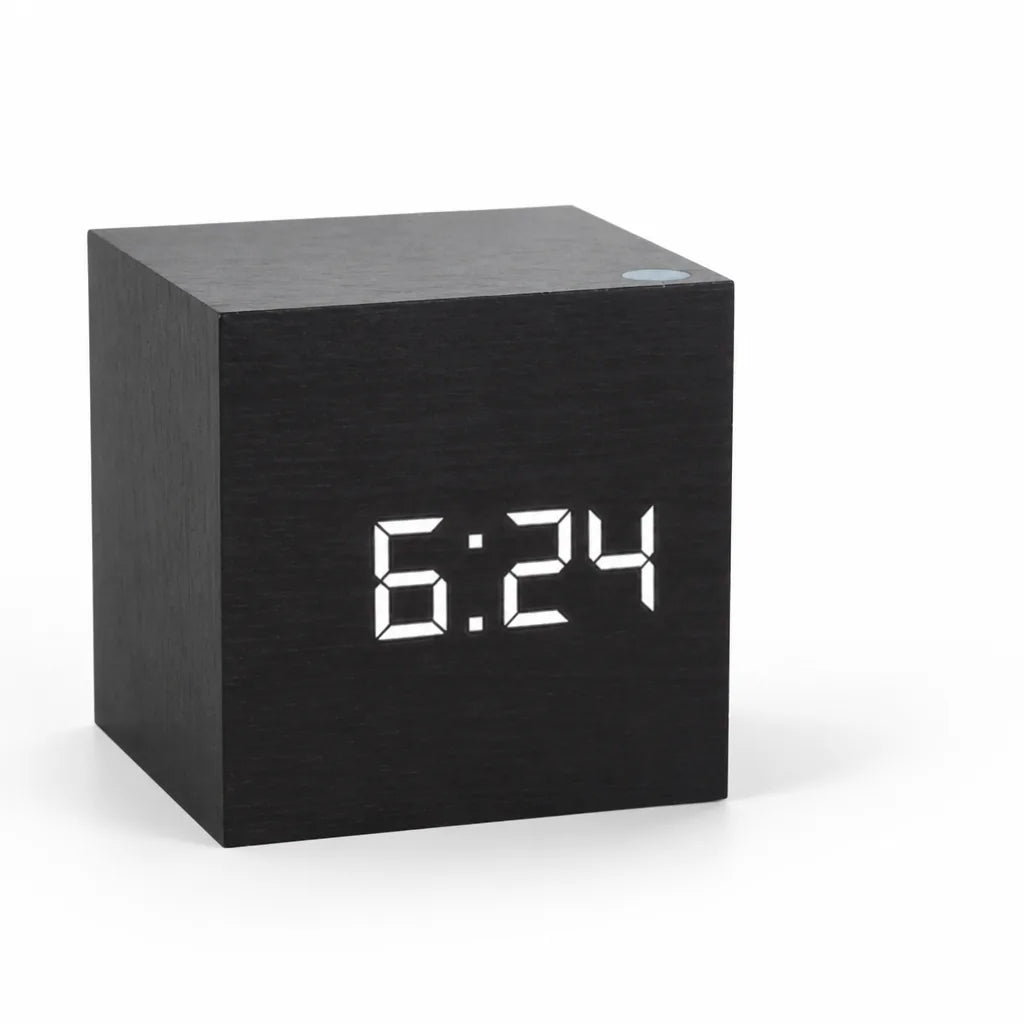 Cube-Shaped Digital LED Alarm Clock (Time, Date & Temperature Display)