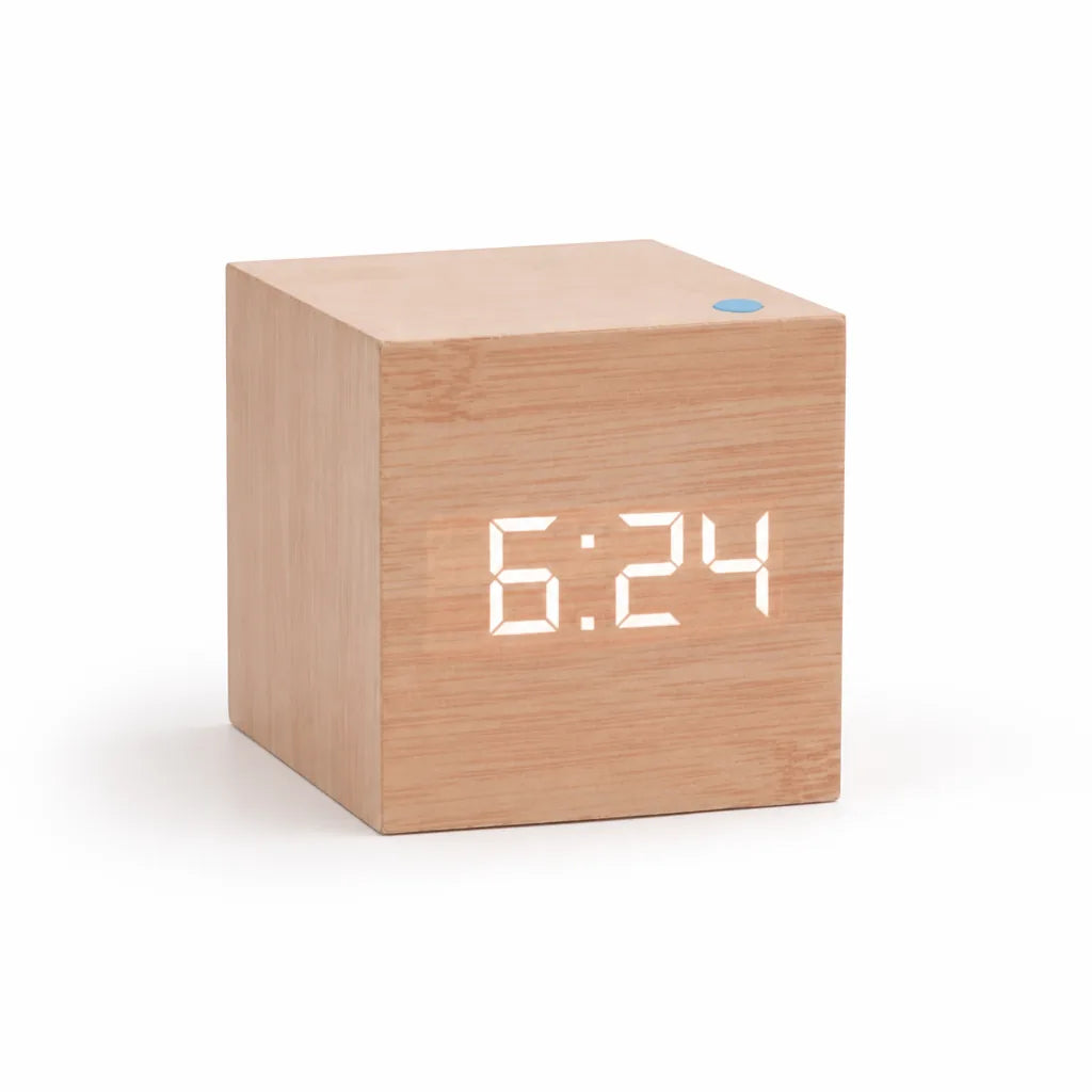 Cube-Shaped Digital LED Alarm Clock (Time, Date & Temperature Display)