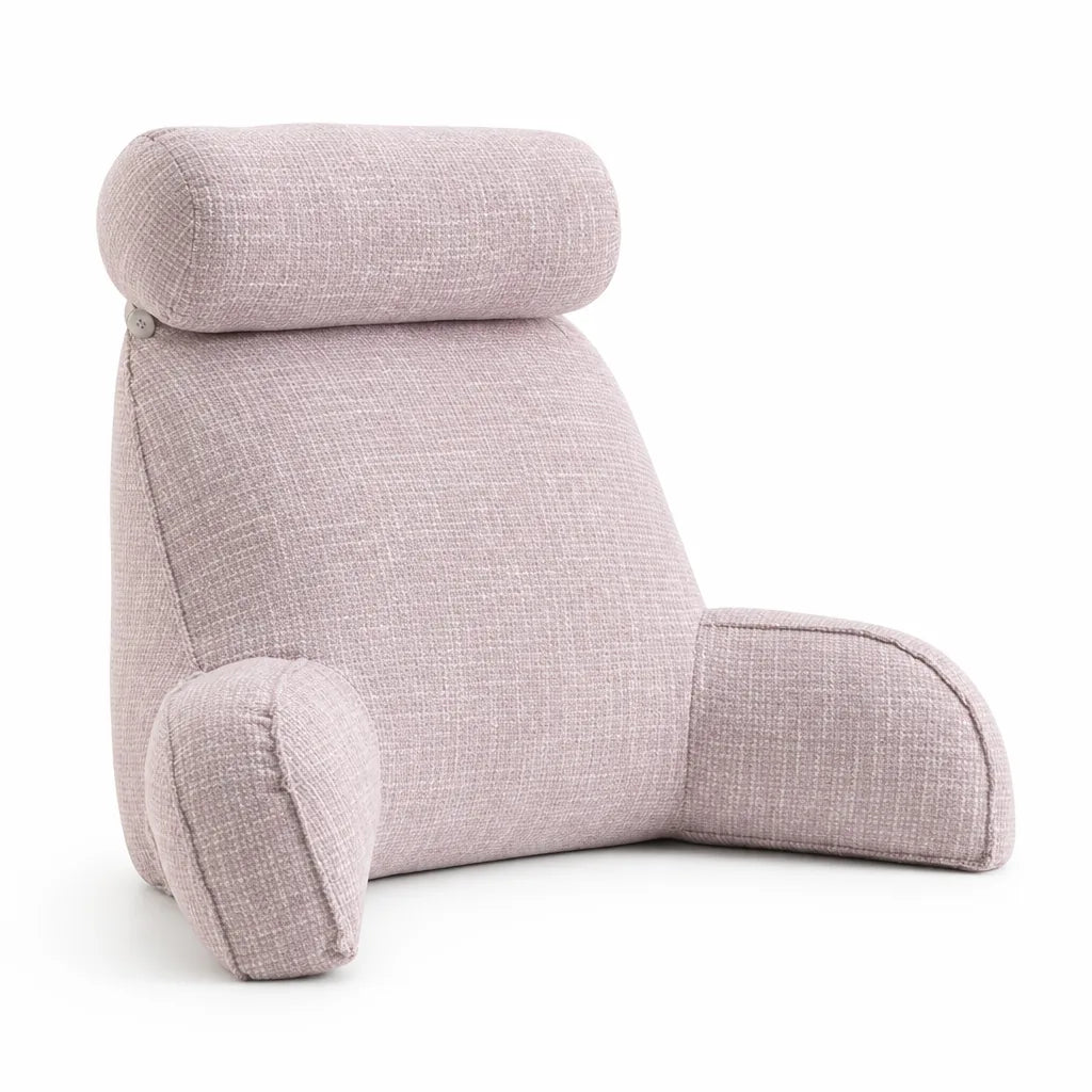 Ergonomic Cotton-Blend Back Cushion with Adjustable Headrest and Armrests