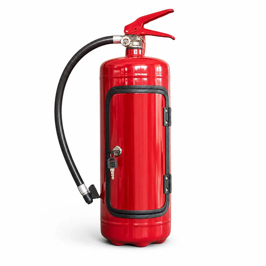 Fire Extinguisher Design Flip-Open Front Hidden Bottle Holder (Holds 1 Bottle)