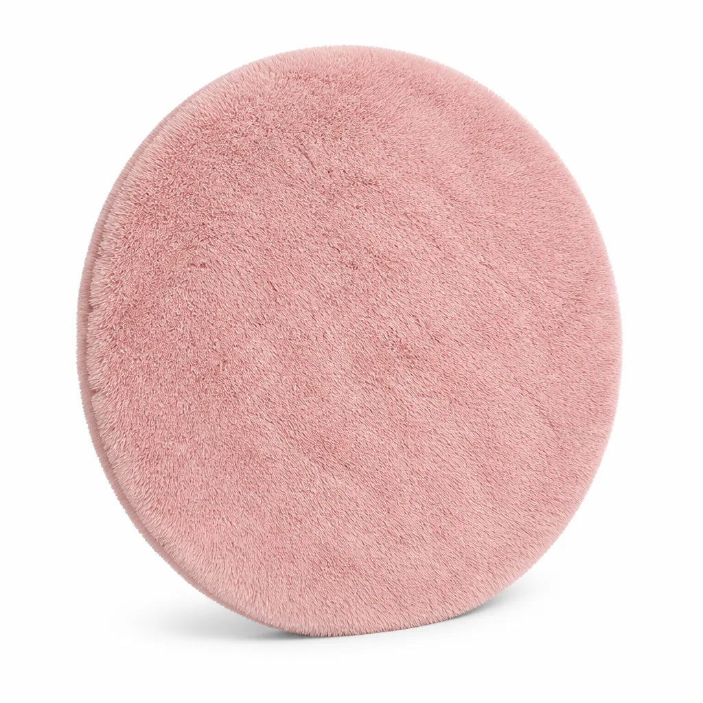 Fluffy Plush Round Rug with Non-Slip Backing