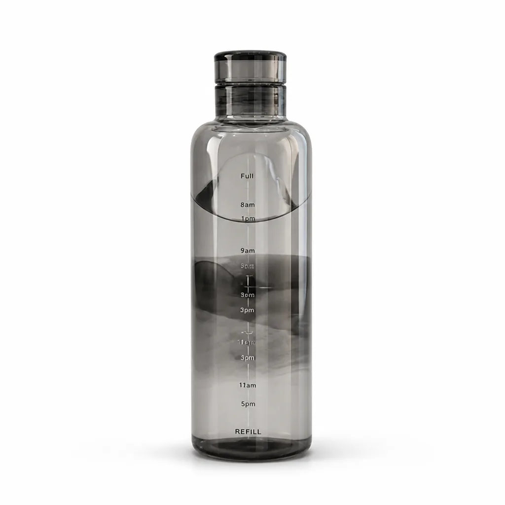 Glass Time-Scale Water Bottle with Leak-Proof Lid