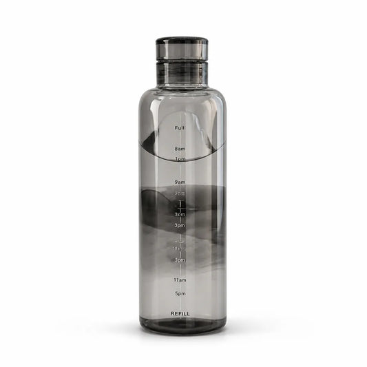 Glass Time-Scale Water Bottle with Leak-Proof Lid