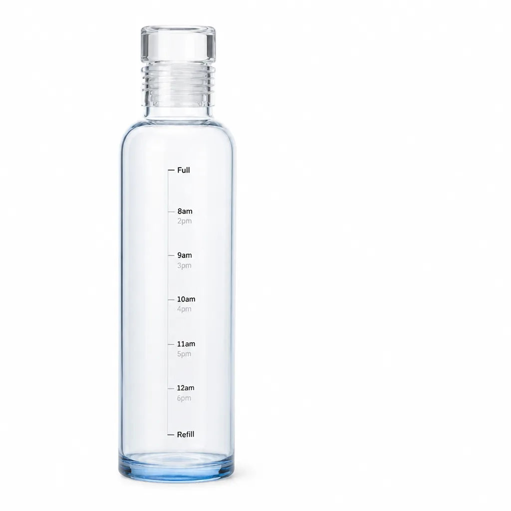 Glass Time-Scale Water Bottle with Leak-Proof Lid