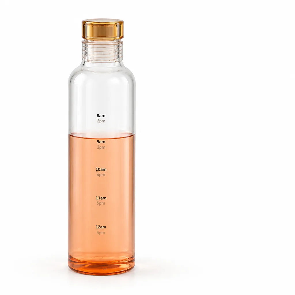 Glass Time-Scale Water Bottle with Leak-Proof Lid