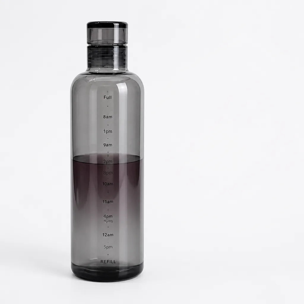 Glass Time-Scale Water Bottle with Leak-Proof Lid