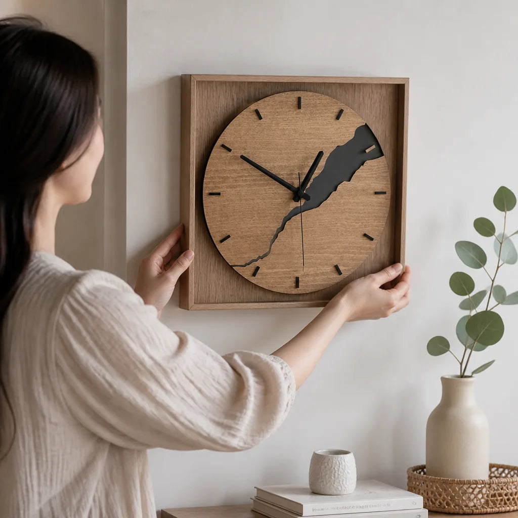 Minimalist Wood Wall Clock (30 × 30 cm)