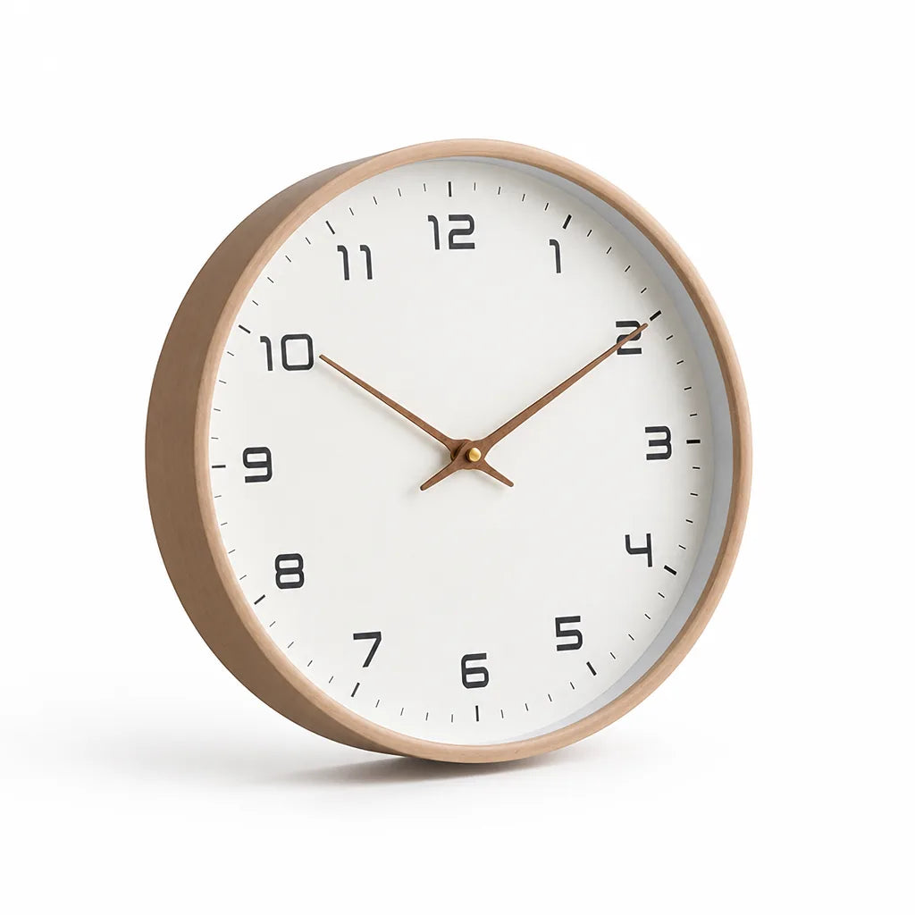 Nordic Minimalist Silent Solid Wood Wall Clock