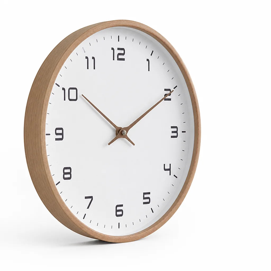Nordic Minimalist Silent Solid Wood Wall Clock
