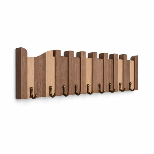 Piano-Inspired Wooden Entryway Wall Coat Rack