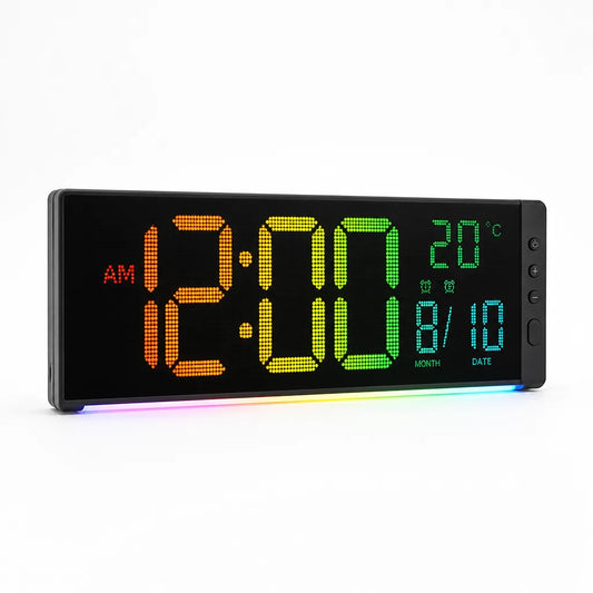 RGB LED Digital Wall and Table Clock (16-Inch)