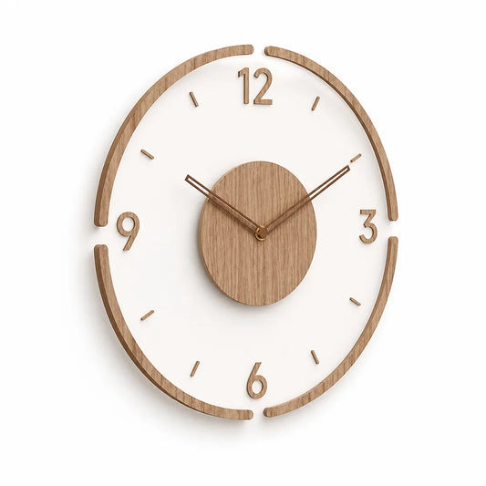 Scandinavian Solid Wood Wall Clock (35.5 cm)