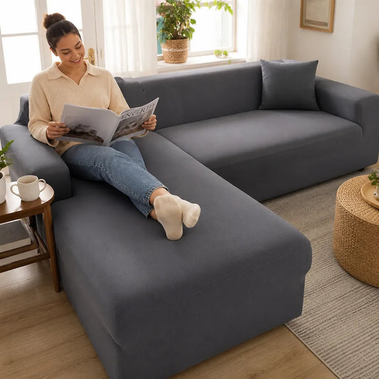 Stretch-Fit Non-Slip Polyester Sofa Cover
