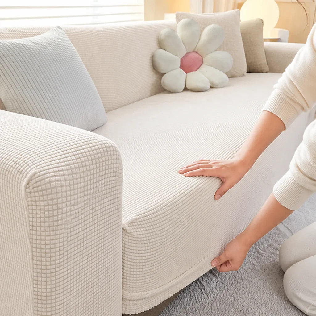Stretch Fit Sofa Cover (Non-Slip Foam Strips)