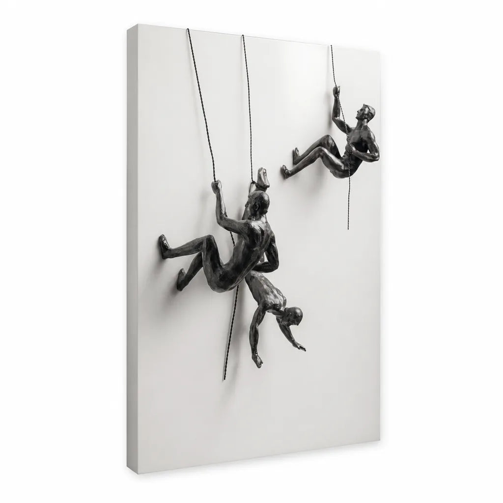 Wall-Mounted Climbing Figurines Wall Sculpture
