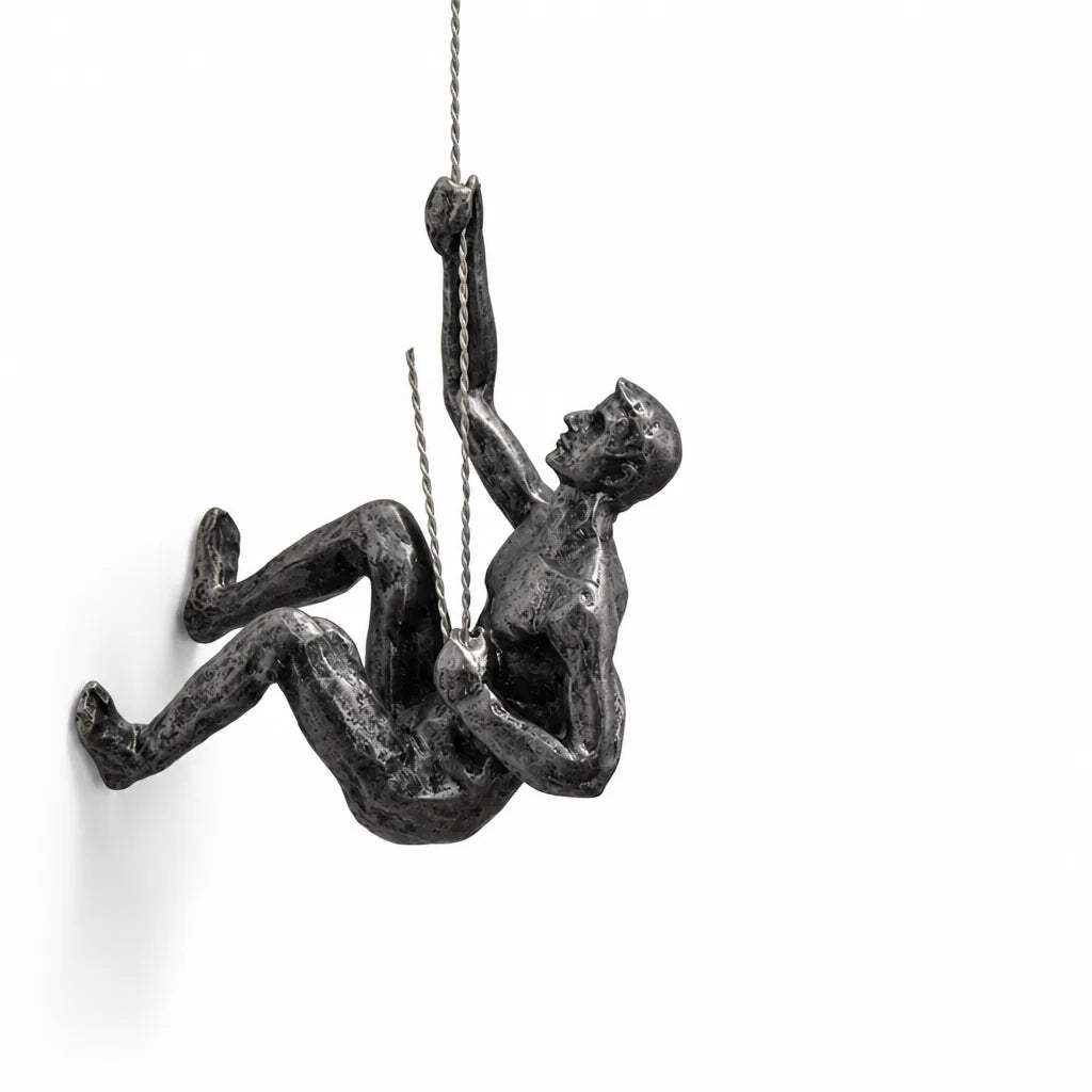Wall-Mounted Climbing Figurines Wall Sculpture