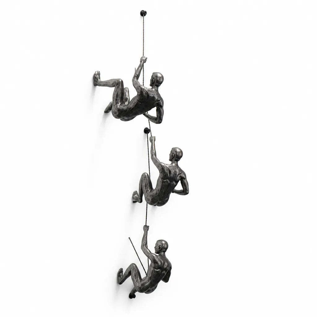 Wall-Mounted Climbing Figurines Wall Sculpture